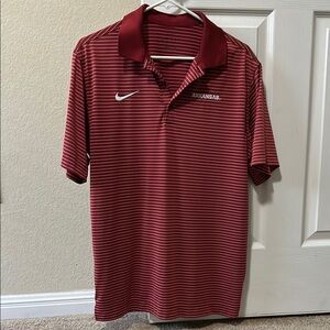 Arkansas Razorback Nike Men's Burgundy Striped Polo Shirt